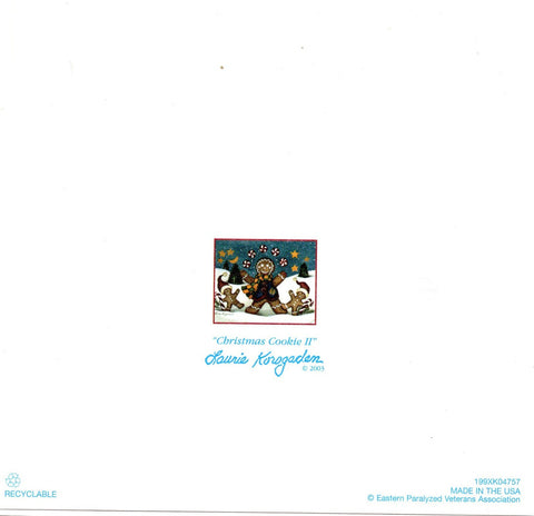 Happy Gingerbread Man in Snow Christmas Holiday Seasons Greeting Card