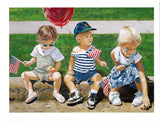 Parade Partners Children 4th of July Patriotic Blank Greeting Card