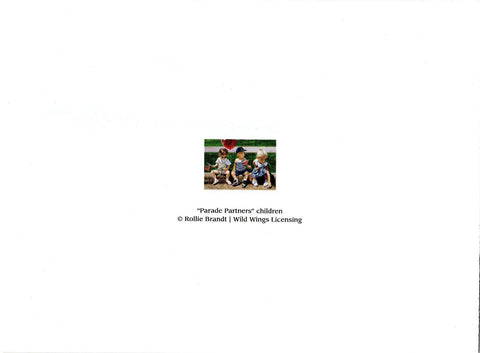 Parade Partners Children 4th of July Patriotic Blank Greeting Card