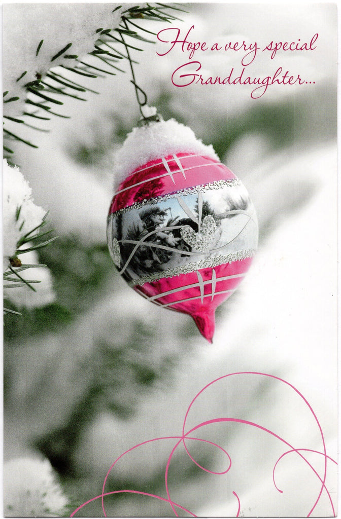 To My Granddaughter Merry Christmas Holiday Seasons Greeting Card