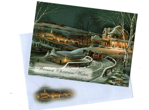 Warmest Christmas Wishes Holiday Seasons Greeting Card Vintage