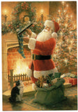 Santa Claus Christmas Tree & Gifts Holidays Wishes Greeting Card