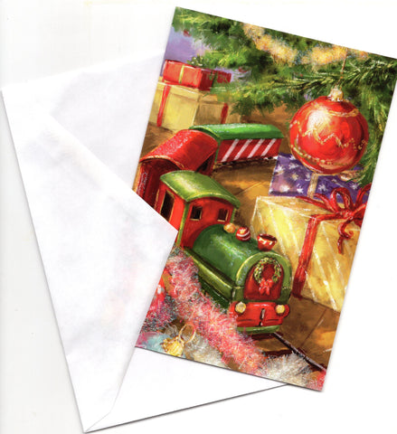 Christmas Train Gifts Holidays Wishes Greeting Card Marry Christmas