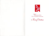 Santa Claus W/Gifts Warmest Wishes Christmas Greeting Card Vintage Marry Christmas