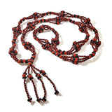 Collar de Elegua/ Elegua Necklace Santeria Lucumi Yoruba Shamanic 35" Red/Black