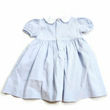 6 Months Baby Girls Short Sleeves Dress Light Blue White Infant Toddler Dresses