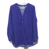 Old Navy V-Neck Lightweight Popover Tunic for Women Navy White Dots Large