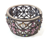 Women's Cuff Bracelet Metal Stoned Decorative Vintage Bangle Handmade Jewelry