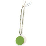 Laila Rowe Floral Pendant Necklace Silver Tone Jewelry Green/Yellow Trinket Gift