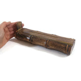 Handcrafted Bamboo Stick Incense Burner India Wooden Box W/Storage  9.5" Long