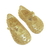 12-18M Girls Jelly Water Shoes Summer Beach Sandals Gold Sparkly Closed Toe