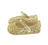 12-18M Girls Jelly Water Shoes Summer Beach Sandals Gold Sparkly Closed Toe