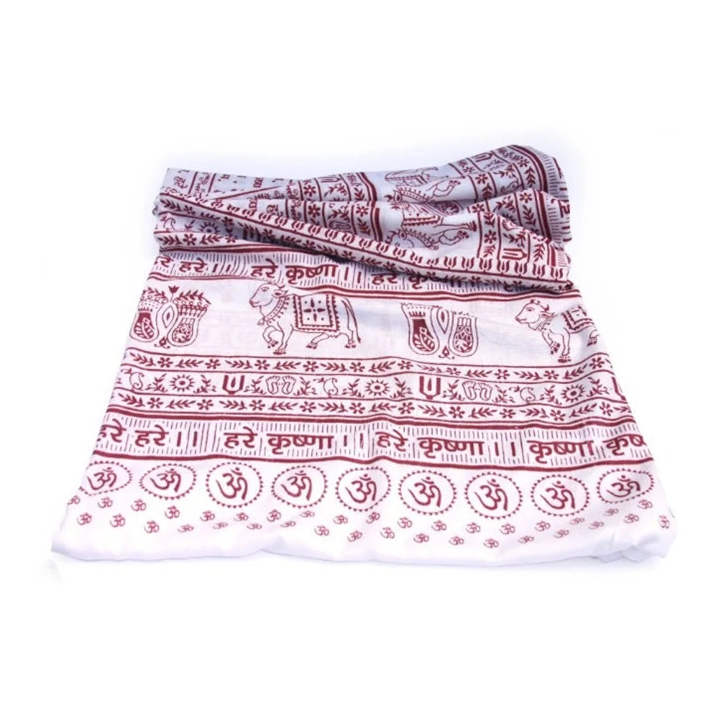 White Meditation Yoga Prayer Shawl Wrap Maha Mantra Hare