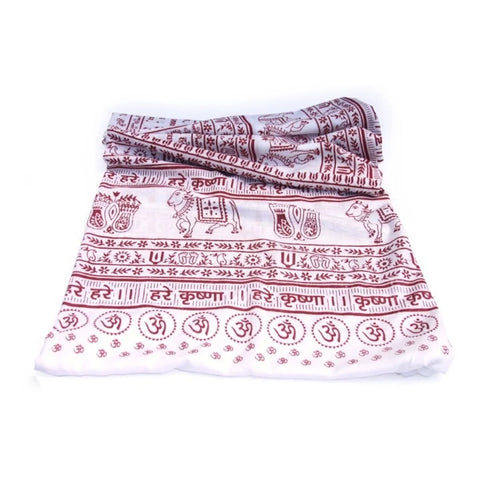 White Meditation Yoga Prayer Shawl Wrap Maha Mantra Hare