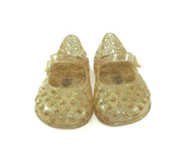 12-18M Girls Jelly Water Shoes Summer Beach Sandals Gold Sparkly Closed Toe