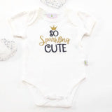 Baby Girl Long Sleeves Outfit 7 Pc. Tight-Fit Footie White & Sparkling Gold 3-6M