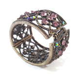 Women's Cuff Bracelet Metal Stoned Decorative Vintage Bangle Handmade Jewelry