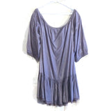 Women Summer Off-The-Shoulder Mini Dress Long Sleeves Gray Vintage