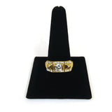 Unisex Gold Tone Ring W/Simulated Diamonds Men Women Jewelry Size 12.25 Gift