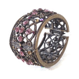 Women's Cuff Bracelet Metal Stoned Decorative Vintage Bangle Handmade Jewelry
