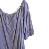 Women Summer Off-The-Shoulder Mini Dress Long Sleeves Gray Vintage