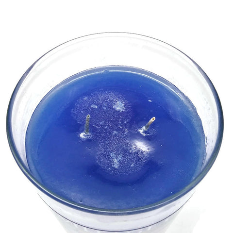 Village Candle Summer Breeze, 2 Wick, Glass jar 24 oz Scented, Ocean Blue  - NEW