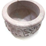 Soapstone Decorative Smudging Bowl Pot Incense Resin Burner Hand-Carved India