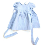 6 Months Baby Girls Short Sleeves Dress Light Blue White Infant Toddler Dresses