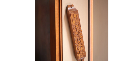 Mezuzah Wall Decor Home Blessing Jewish Wooden Mezuzah Case Judaica Ornament 9"