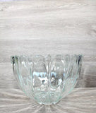 Vintage Decorative Scalloped Edge Clear Glass Punch Bowl 10.5" wide 7" Tall