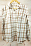 Old Navy Unisex Long Sleeve Shirt Casual Top Plaid Beige/Brown Button Down Gift