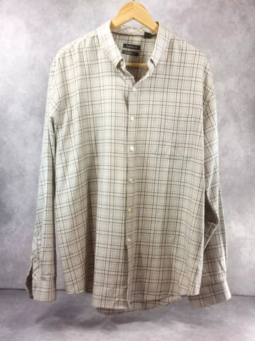 Van Heusen Men's Warm Dress Shirt Classic Fit Button Up Long Sleeve XL Tan Beige