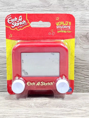 Pocket Etch-A-Sketch Red Drawing 3.5" Toy Kids Toues Collectible Hobbies Gift