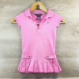 Ralph Lauren Girls Short Sleeve Polo Dress Toddler Clothing Outfit Pink Size 3T