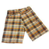 Men's Bermuda Shorts Dress Plaid Pants LR Scoop Brown/Orange Size 32
