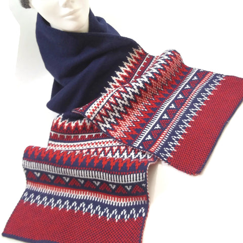 Women's Scarf Old Navy Knitted Warm Shawl Wrap Red/Blue Winter Veil Neck Warmer