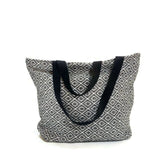 Women Handbag Fabric Shoulder Bag Tote Purse Pouch Wallet Black/White Printed