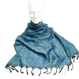 Women Soft Silky Winter Wrap Scarf Shawl Neckwear Blue Holidays Gift For Her