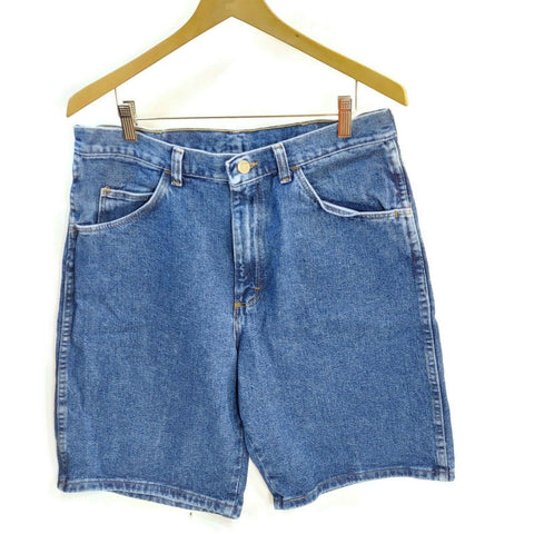 Men's Shorts Wrangler Bermuda Blue Jeans Pants Summer Pockets Slacks Size 34