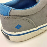Sperry Kids Top-Sider Sneakers Junior Fabric Shoes Hook/Loop Gray & Blue 9.5M