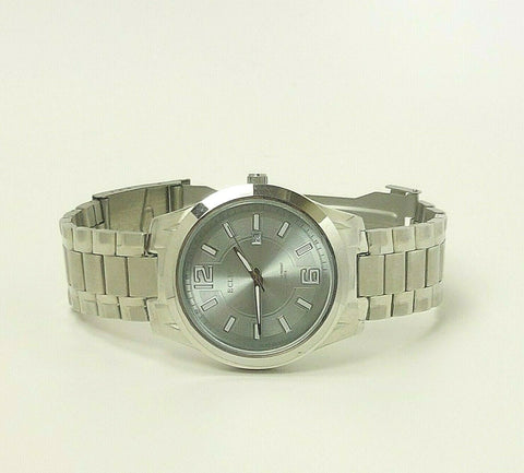 Men’s Eclipse Silver Color Stainless Steel Water Resist Bracelet Quartz Watch