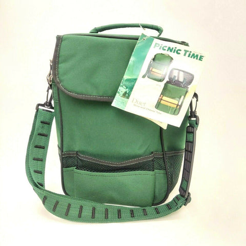 Picnic Time 2 Wine Bottles Insulated Shoulder Bag Travel Outdoor Hiking Camping