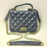 Luxury Handbag Classic Copper Chain Shoulder Bag Crossbody Purse Women Blue