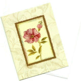 Vintage Blooms Collection 3 Glitter Note Blank Greeting Cards W/Envelops Flower