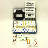 Collectors Dominoes Double Six Jumbo Color Dot 28 Shiny Dominoes W/Starting Pcs