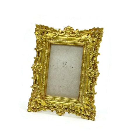 Golden Antique Vintage Picture Photo Frame Table Top 9.25x7.25 inches