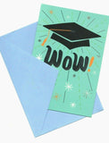 WOW ! Congratulations Graduation Hat Wishes Greeting Card