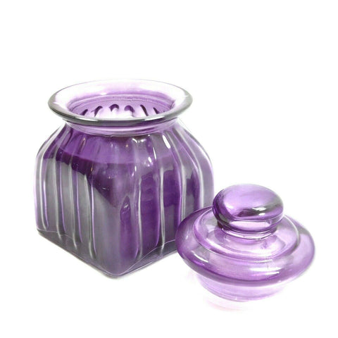 Lavender Scanted Purple Glass Jar Container Candle Perfume Home Décor Fragrance