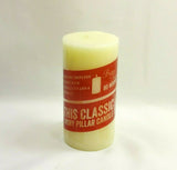 White Ivory Smokeless Dripless Pillar Candle Hand Poured Paraffin Unscented