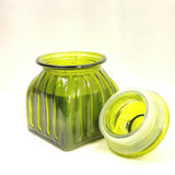 Green Glass Candle Olive Scented Jar Container Natural  Fragrance Home Décor
